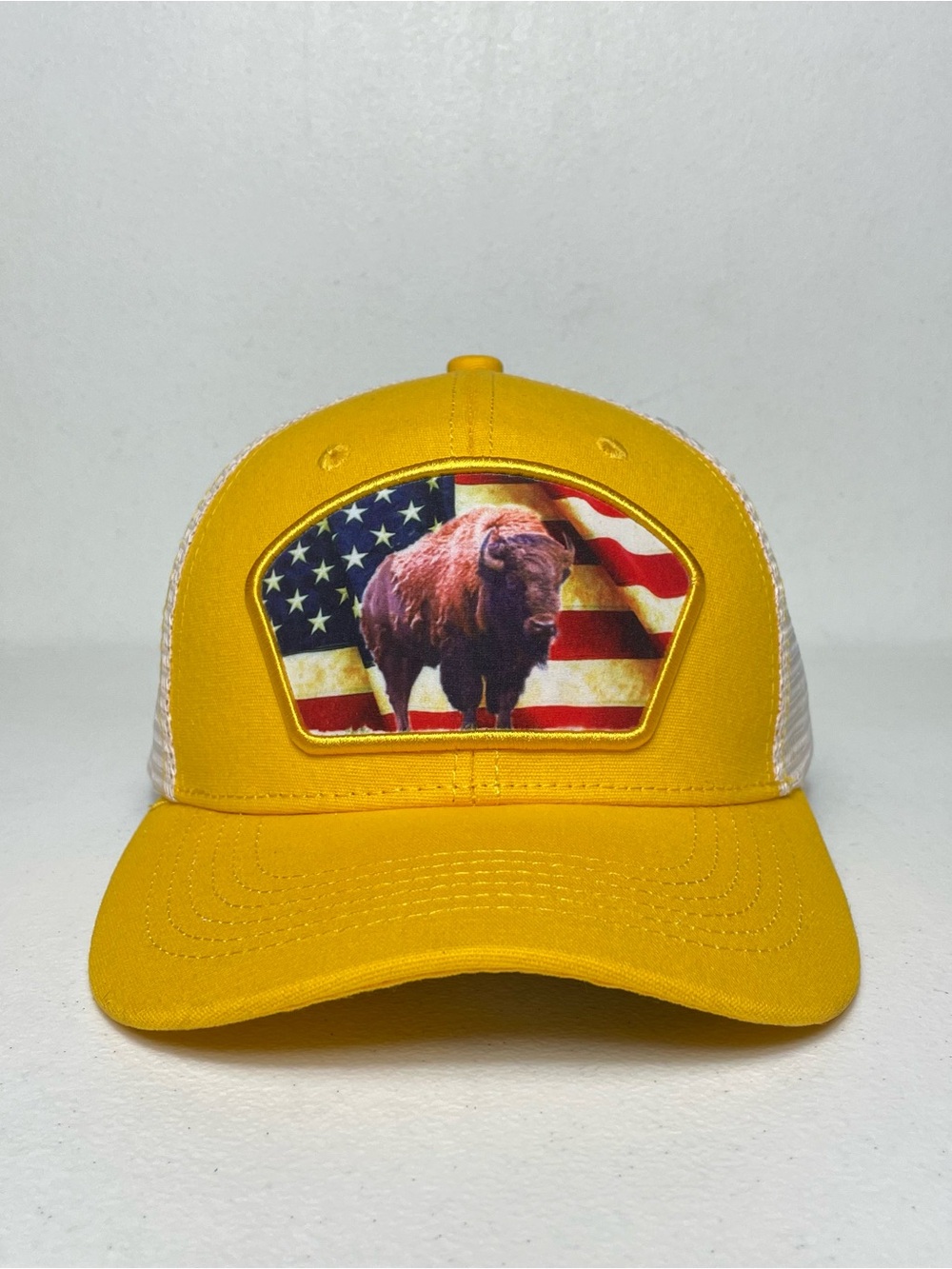 United States USA Flag Buffalo Patch Snapback Trucker Baseball Cap